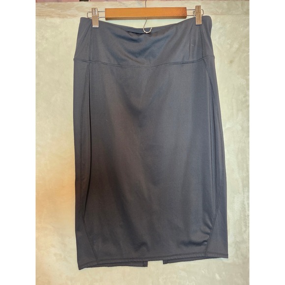 Unbranded Dresses & Skirts - Black High Waisted Athletic Midi Skirt Size 2XL Polyamide Spandex